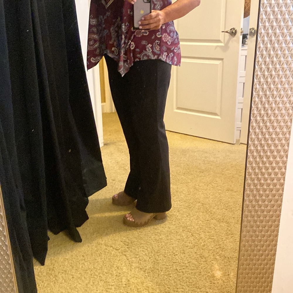 Black Stretchy pants - flared legs - great under flowy blouses